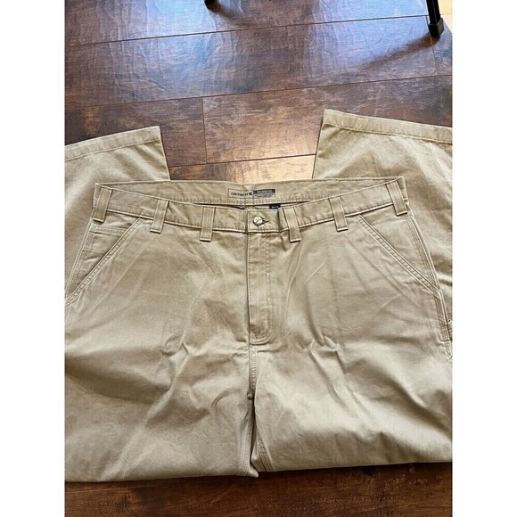 Carhartt Mens Tan Relaxed Fit Mens Work Pants Size 44x30 - Picture 1 of 4
